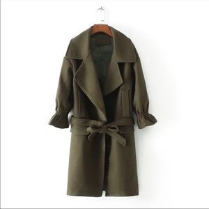 Women mid length wool coat